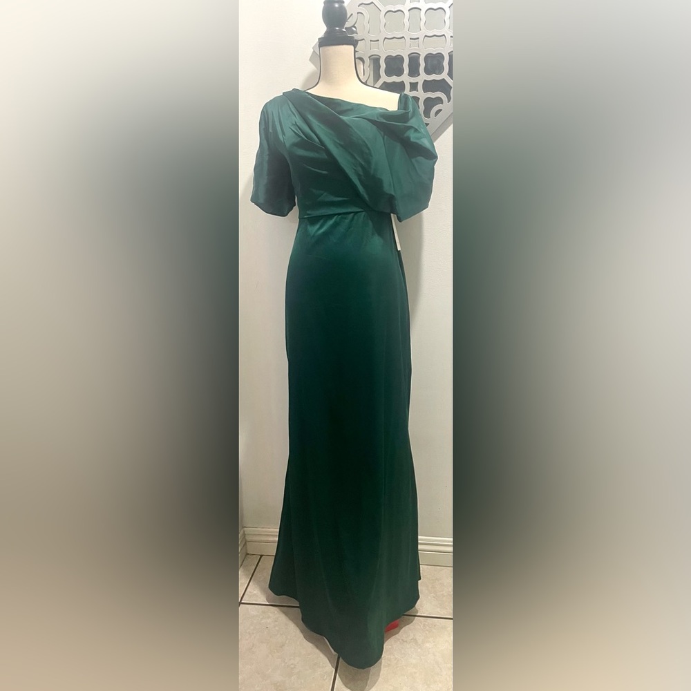 NWT EMERALD STRAPPY CRISS-CROSS BACK MAXI BUILT-IN PADS WAIST BONING LINED